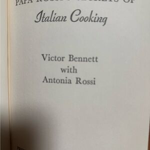 Papa Rossi's Secrets of Italian Cooking Book- Vintage 1969